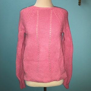 J. Crew Bubblegum Pink Open Knit Sweater